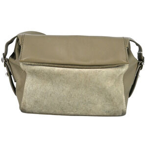 All Saints Maya Taupe Leather Suede Crossbody Bag